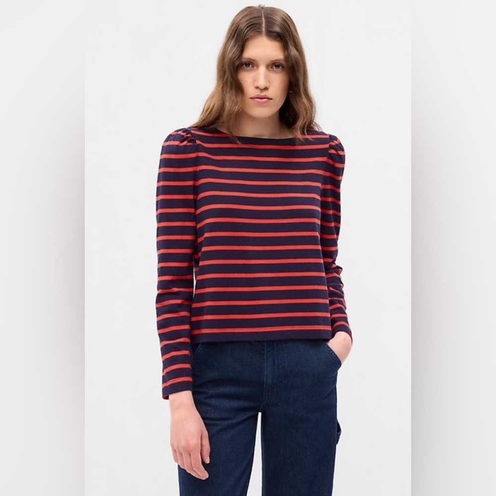 GAP Puff Sleeve Boatneck Shirt